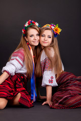 Wall Mural - Young women in ukrainian clothes