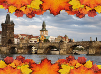 Poster - Prague in autumn concept