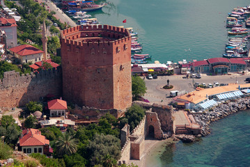 Red tower in Alanya, Turkey