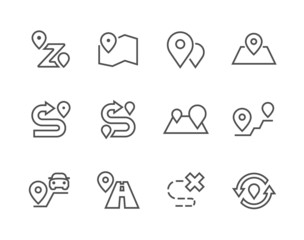 Wall Mural - Outline Route Icons