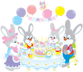Obraz na płótnie zabawa balon zabawny uroczysty królik