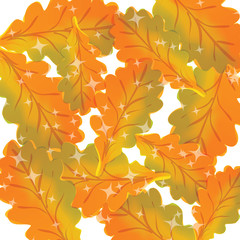Wall Mural - Pattern of autumn leaves Vector
