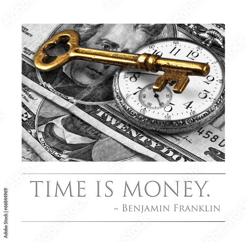 Fotografía Time is money - quote by Benjamin Franklin