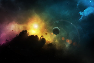 Naklejka planeta spirala wszechświat słońce