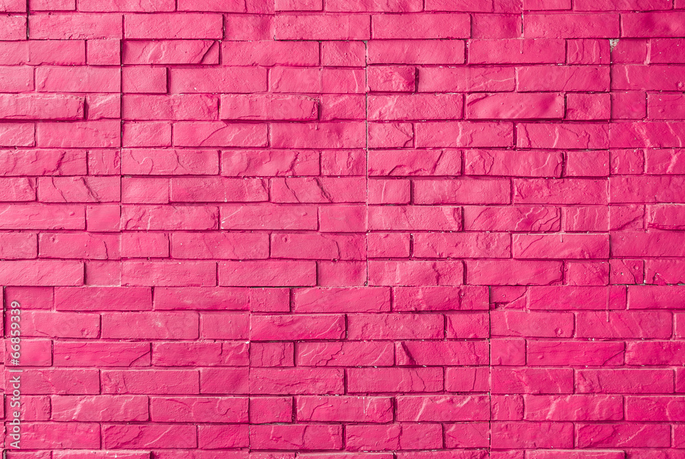 Magenta Rough Brick Wall Background/ Texture - obrazy, fototapety, plakaty 