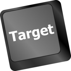 Poster - target button on computer keyboard. business concept