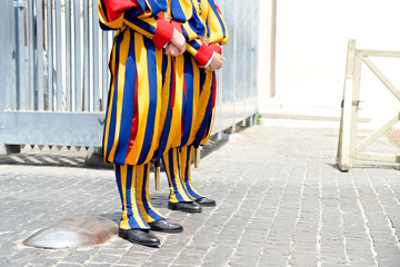 Swiss Vatican guards, Rome, Italy