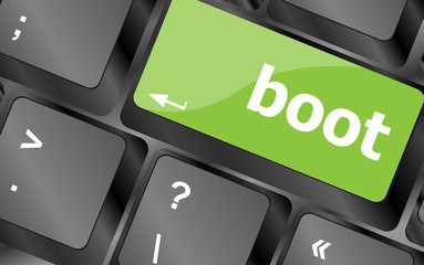 Poster - boot button on computer pc keyboard key