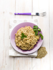 Canvas Print - lentils puree with parsley