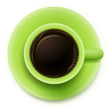A Topview Of A Green Cup With Coffee