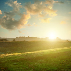 Poster - landscape on sunset