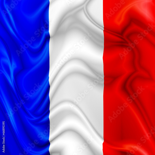 France waving silk Flag