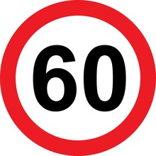 60 Speed Limitation Road Sign