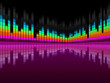 Purple Soundwaves Background Shows DJ Music And Songs.