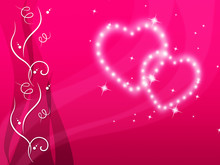 Pink Hearts Background Means Love Family And Floral.