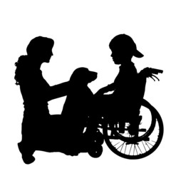 Sticker - Vector silhouette of a family.