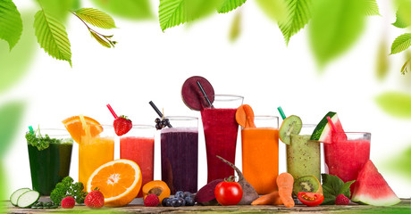 Wall Mural - Fresh fruit juice, healthy drinks.