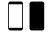 Smartfon z białym/czarnym ekranem - widok wertykalny