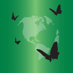 Wall Mural - Vector silhouette of the globe.