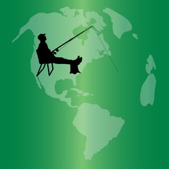 Wall Mural - Vector silhouette of the globe.