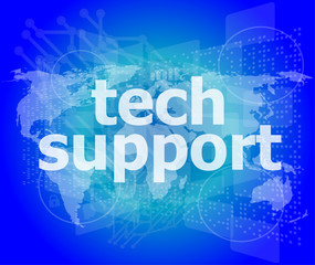 Poster - tech support word on a touch screen interface