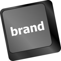 Poster - Wording brand on computer keyboard keys