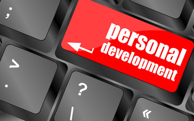 Poster - Keyboard key with enter button personal development