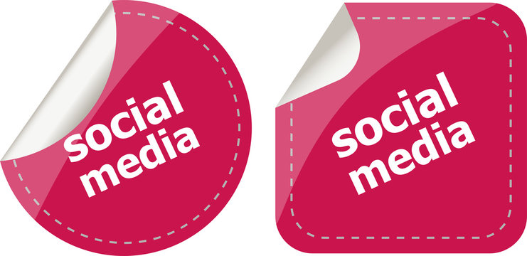 social media stickers set isolated on white