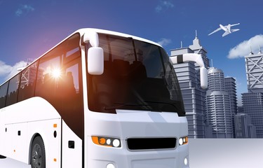 Wall Mural - bus in the city illustration