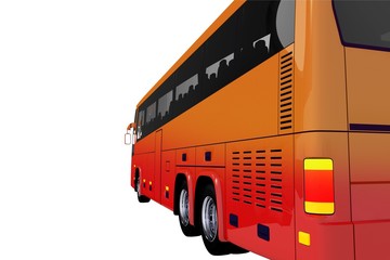 Wall Mural - red coach bus side view
