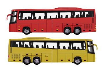 Wall Mural - two buses side view