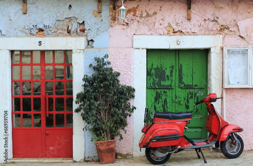 Naklejka na meble Red scooter