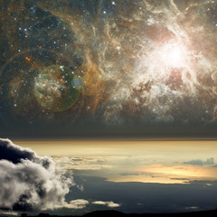 Wall Mural - high altitude view of space.