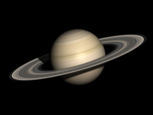 Saturn Isolated On Black.