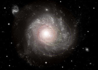 stars of a planet and galaxy in a free space