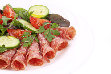 Sticker - Salad with salami.