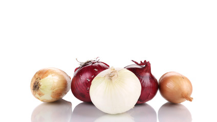 Wall Mural - Three different kinds of onions.