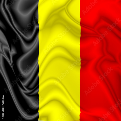 Belgium waving silk Flag