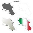 Campania blank detailed outline map set