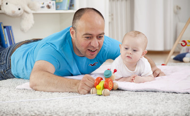 Sticker - Vater mit Baby