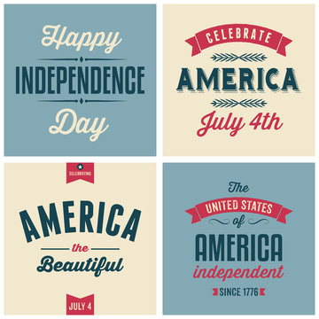 Wall Mural -  - us independence day cards collection