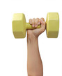 © kongsky - Female hand holding plastic coated dumbell isolated