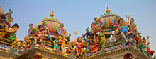 Hindu Gods On A Temple Roof