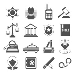 Sticker - Law icons white and black