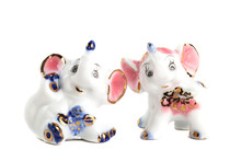 Two  Elephant Of Porcelain