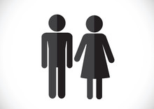 Pictogram Man Woman Sign Icons, Toilet Sign Or Restroom Icon