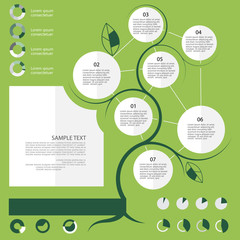 Flat ecology infographic elements