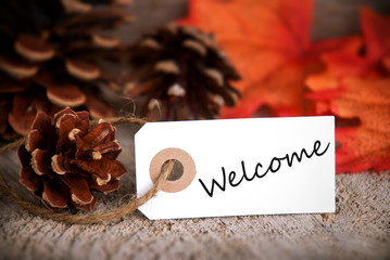 Wall Mural - Fall Label with Welcome