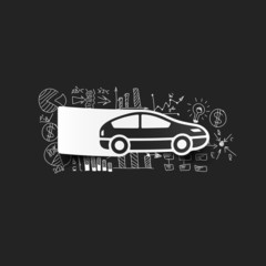 Wall Mural - Drawing business formulas: car