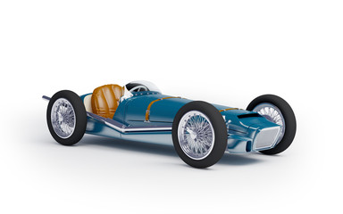 Wall Mural - blue vintage racing car